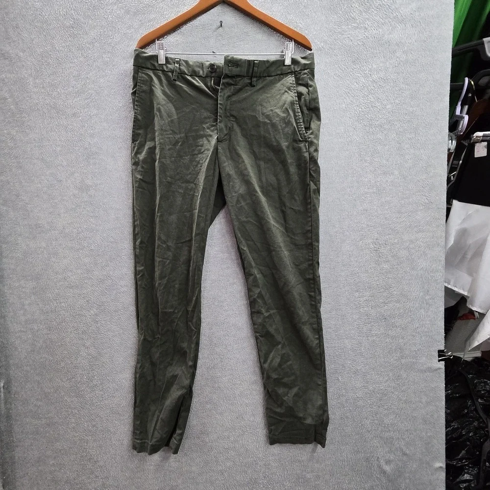 Banana Republic Men Pants‎ 33X32 Green Chino Twill Lived-In Skinny Fit